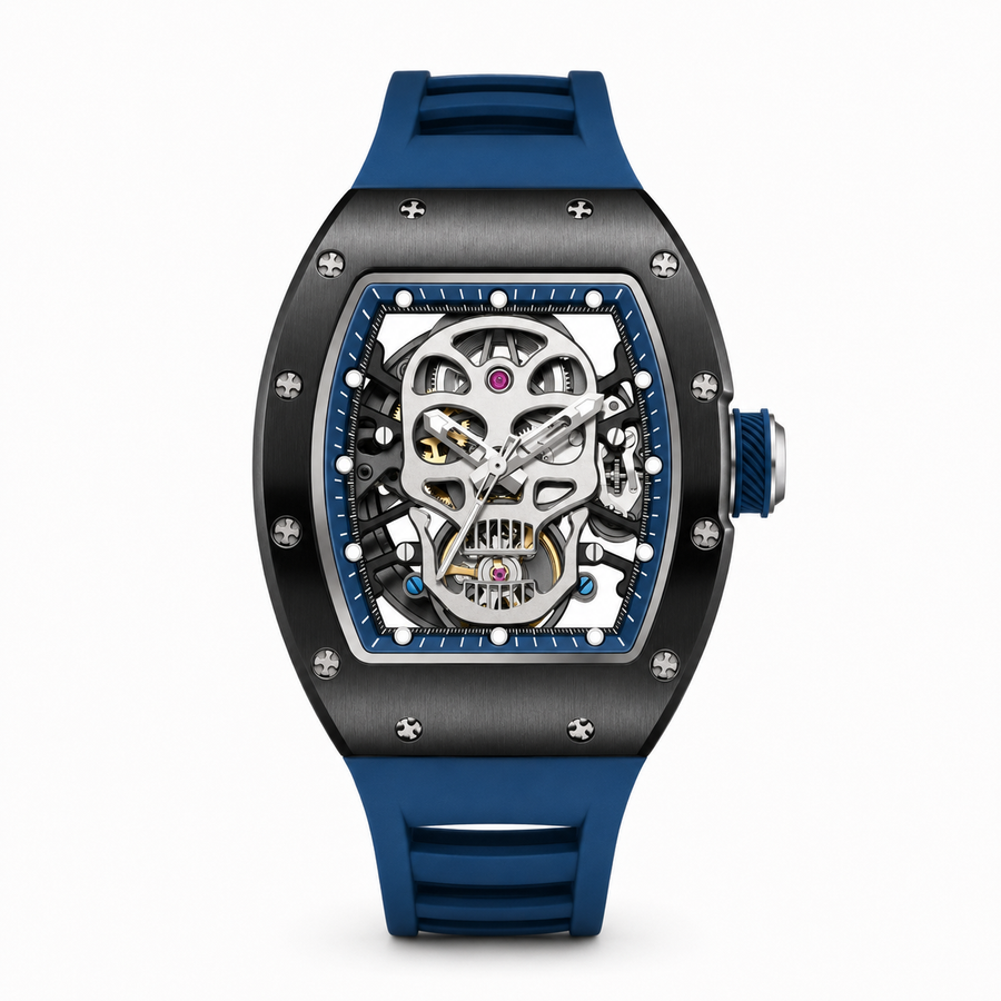 Black-Dark Blue Skull